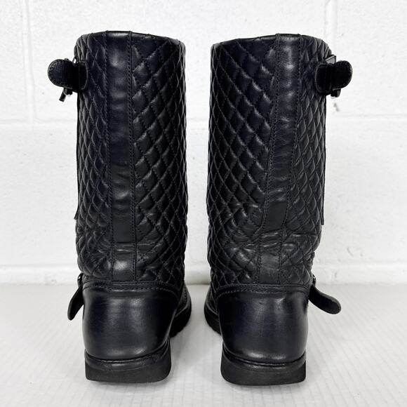 CHANEL Black Quilted Combat Boots - Picture 4 of 15